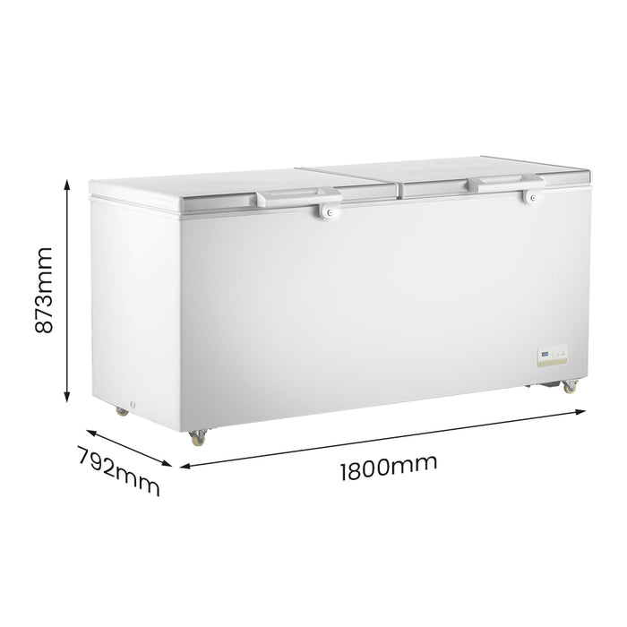 FED Thermaster BD600F - Stainless Steel Double Lid Chest Freezer 600L - image 2
