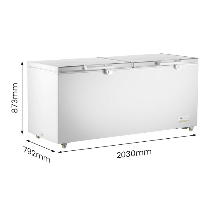 FED Thermaster BD750F - Stainless Steel Double Lid Chest Freezer 750L - image 2