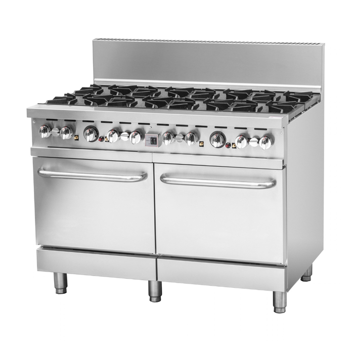 Brenner BREG8RO-1200 - Forge 800 Series 8 Burner Gas Range with Double Fan Forced Oven 1200mm