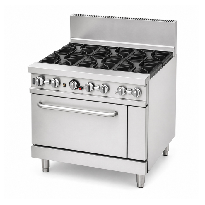 Brenner BREG8RO-900 - Forge 800 Series 6 Burner Gas Range with Fan Forced Oven 900mm