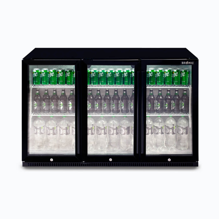 Bromic BB0330GD-NR-1 - Back Bar Fridge 307L, 3 Doors, Hinged, 1350mm