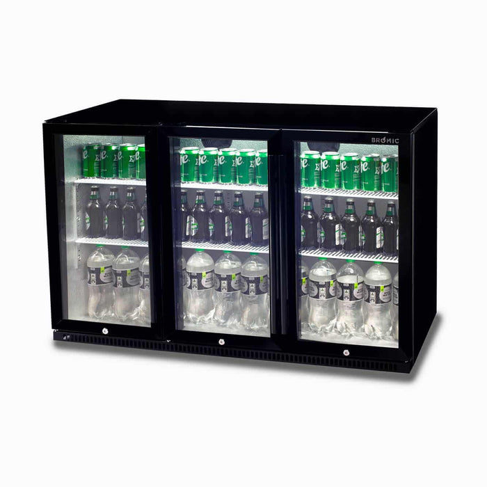 Bromic BB0330GD-NR-1 - Back Bar Fridge 307L, 3 Doors, Hinged, 1350mm