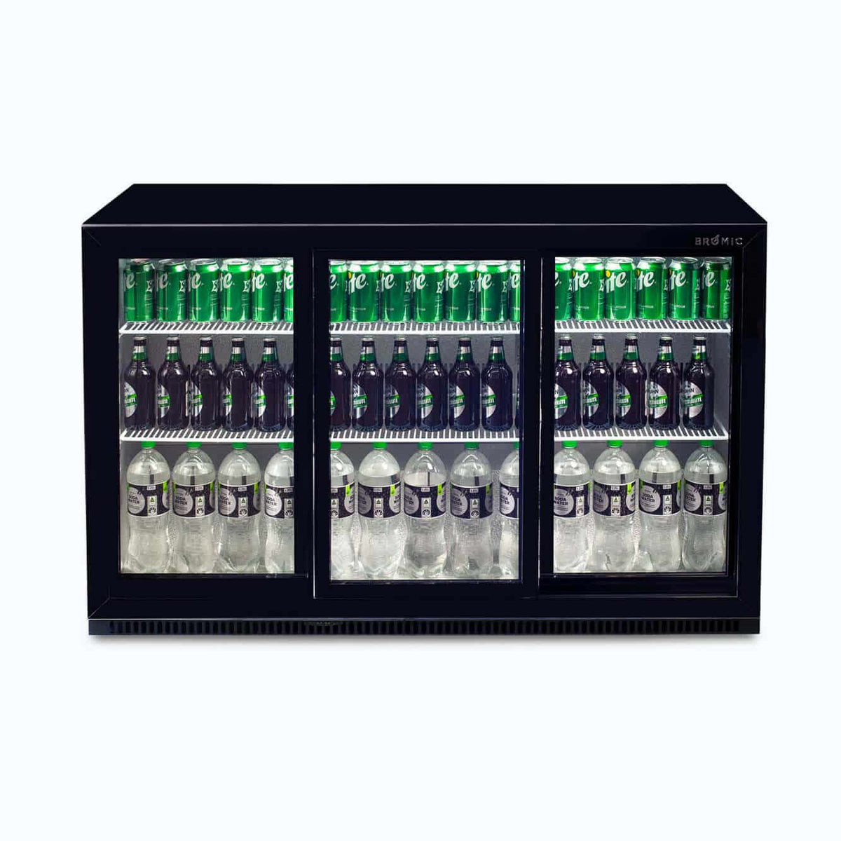 Bromic BB0330GDS-NR-1 - Back Bar Fridge 307L, 3 Doors, Sliding, 1350mm