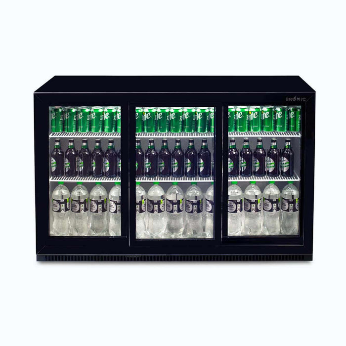 Bromic BB0330GDS-NR-1 - Back Bar Fridge 307L, 3 Doors, Sliding, 1350mm