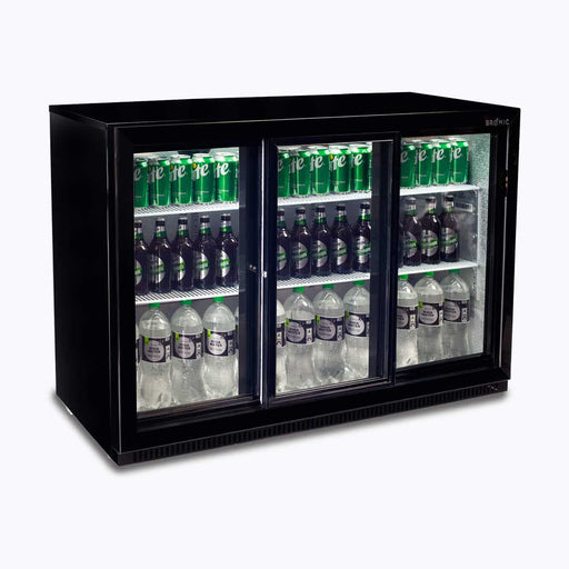 Bromic BB0330GDS-NR-1 - Back Bar Fridge 307L, 3 Doors, Sliding, 1350mm