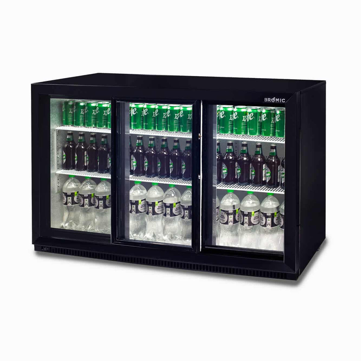 Bromic BB0330GDS-NR-1 - Back Bar Fridge 307L, 3 Doors, Sliding, 1350mm