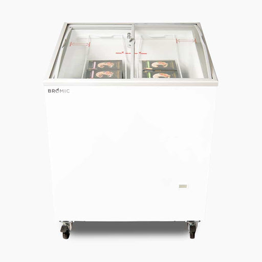 Bromic CF0200ATCG-NR - Display Chest Freezer 176L, Curved Glass Top, 719mm
