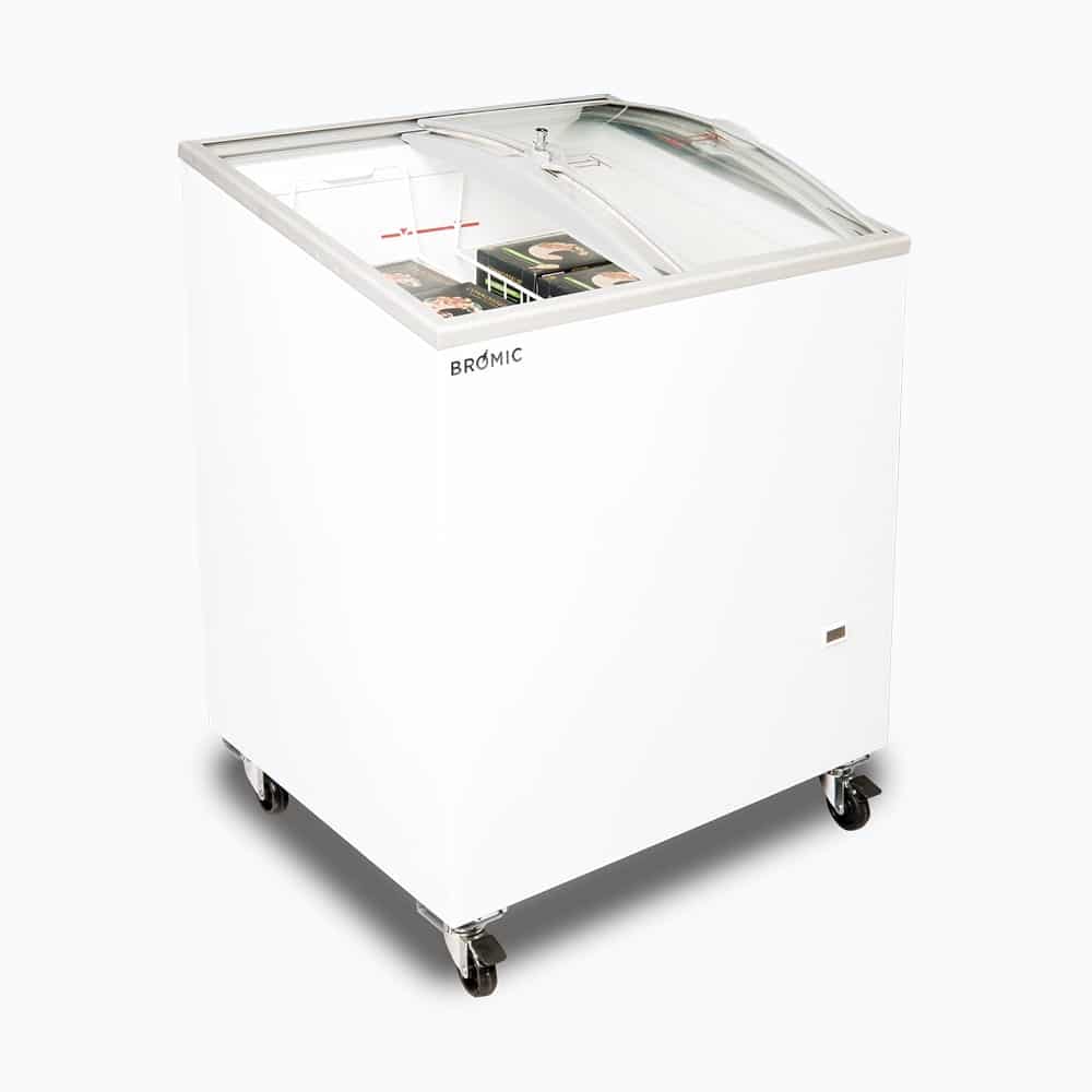 Bromic CF0200ATCG-NR - Display Chest Freezer 176L, Curved Glass Top, 719mm