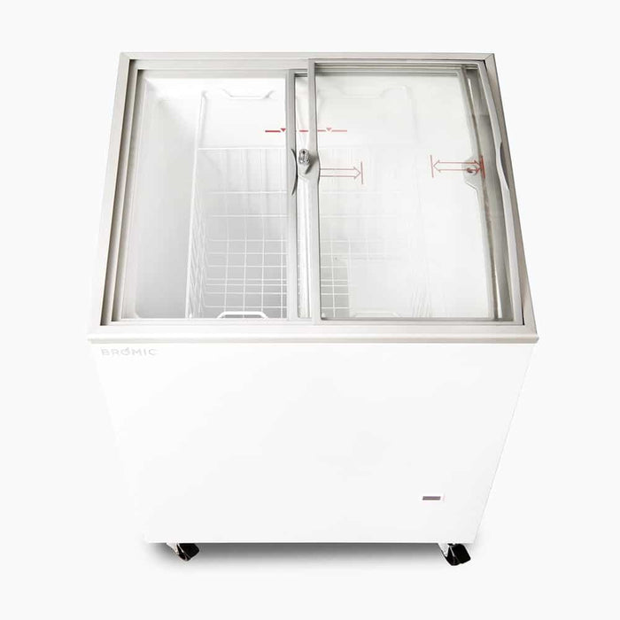 Bromic CF0200ATCG-NR - Display Chest Freezer 176L, Curved Glass Top, 719mm
