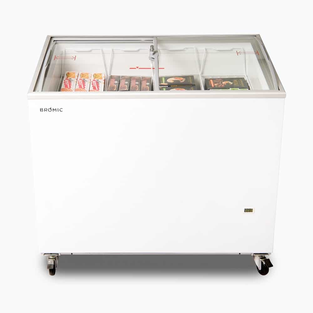 Bromic CF0300ATCG-NR - Display Chest Freezer 264L, Curved Glass Top, 1010mm
