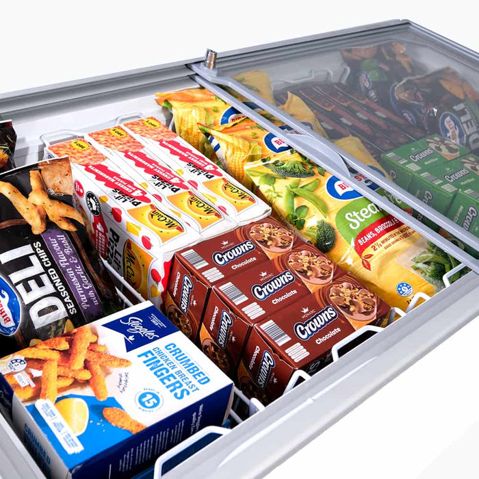 Bromic CF0400FTFG-NR - Display Chest Freezer 401L, Flat Glass Top, 1298mm