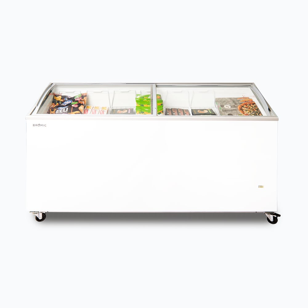 Bromic CF0600ATCG-NR - Display Chest Freezer 555L, Curved Glass Top, 1750mm