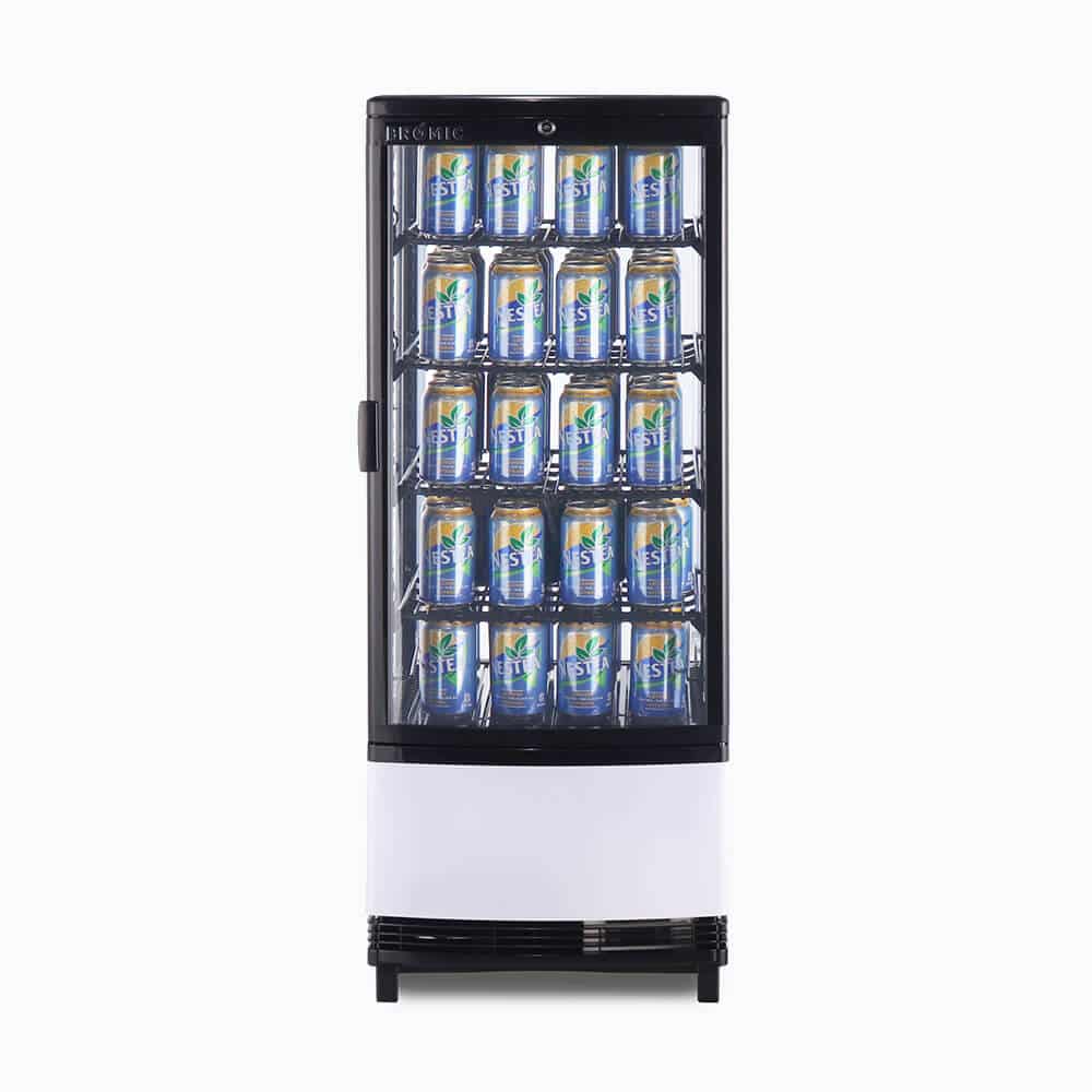 Bromic CT0100G4BC-NR - Countertop Fridge 98L, 1 Door, Curved Glass, 425mm