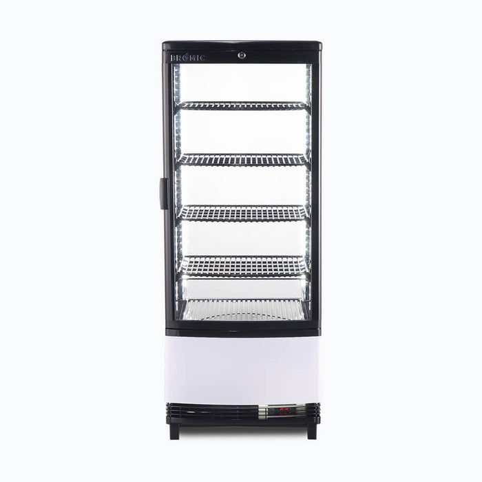 Bromic CT0100G4BC-NR - Countertop Fridge 98L, 1 Door, Curved Glass, 425mm