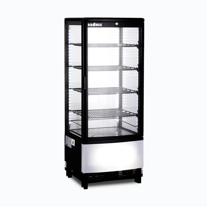 Bromic CT0100G4BC-NR - Countertop Fridge 98L, 1 Door, Curved Glass, 425mm