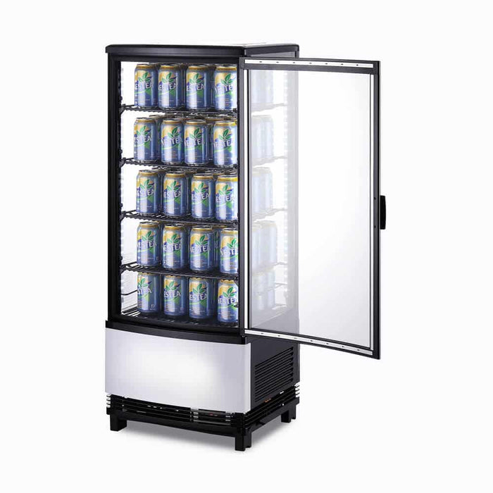 Bromic CT0100G4BC-NR - Countertop Fridge 98L, 1 Door, Curved Glass, 425mm