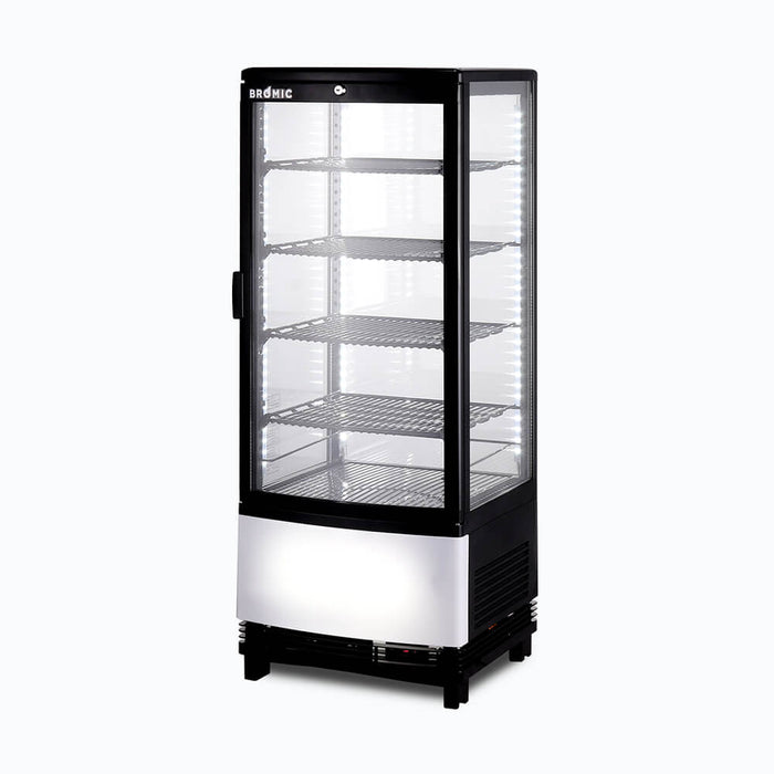 Bromic CT0100G4BC-NR - Countertop Fridge 98L, 1 Door, Curved Glass, 425mm