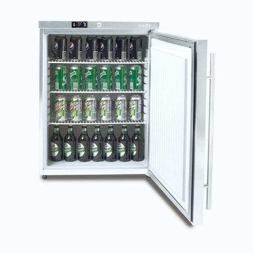 Bromic UBC0140SD-NR - Under Bench Fridge 138L, 1 Door, Stainless Steel, 598mm