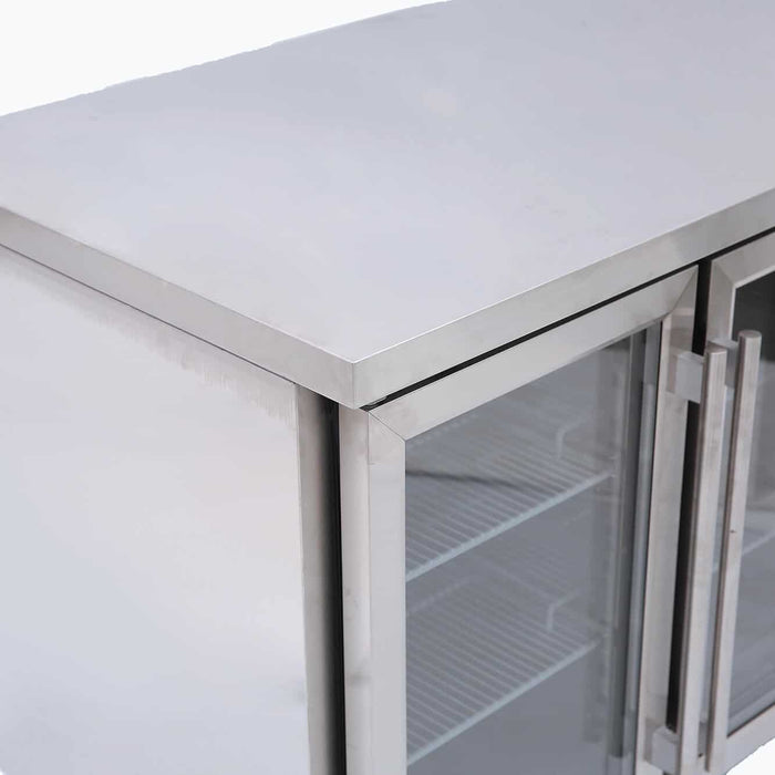 Bromic UBC1360GD-NR - Under Bench Display Fridge 282L, 2 Doors, Glass, 1360mm