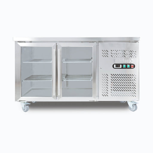 Bromic UBC1360GD-NR - Under Bench Display Fridge 282L, 2 Doors, Glass, 1360mm