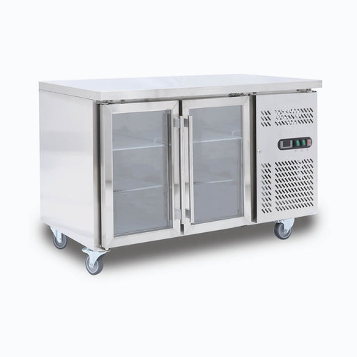 Bromic UBC1360GD-NR - Under Bench Display Fridge 282L, 2 Doors, Glass, 1360mm