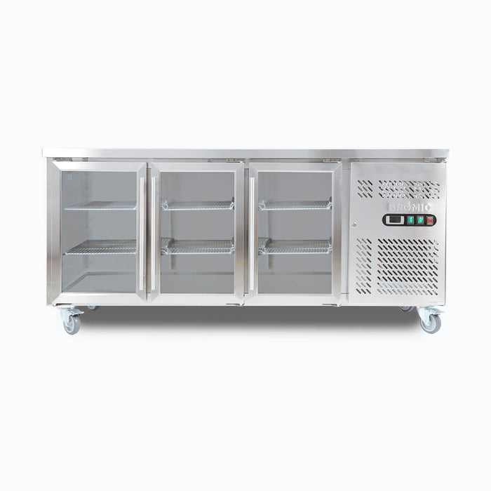 Bromic UBC1795GD-NR - Under Bench Display Fridge 417L, 3 Doors, Glass, 1795mm