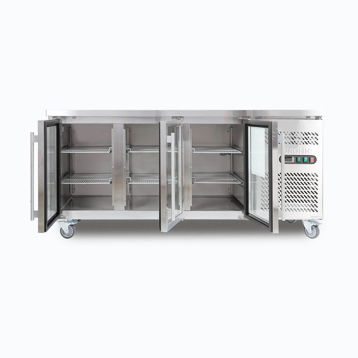 Bromic UBC1795GD-NR - Under Bench Display Fridge 417L, 3 Doors, Glass, 1795mm
