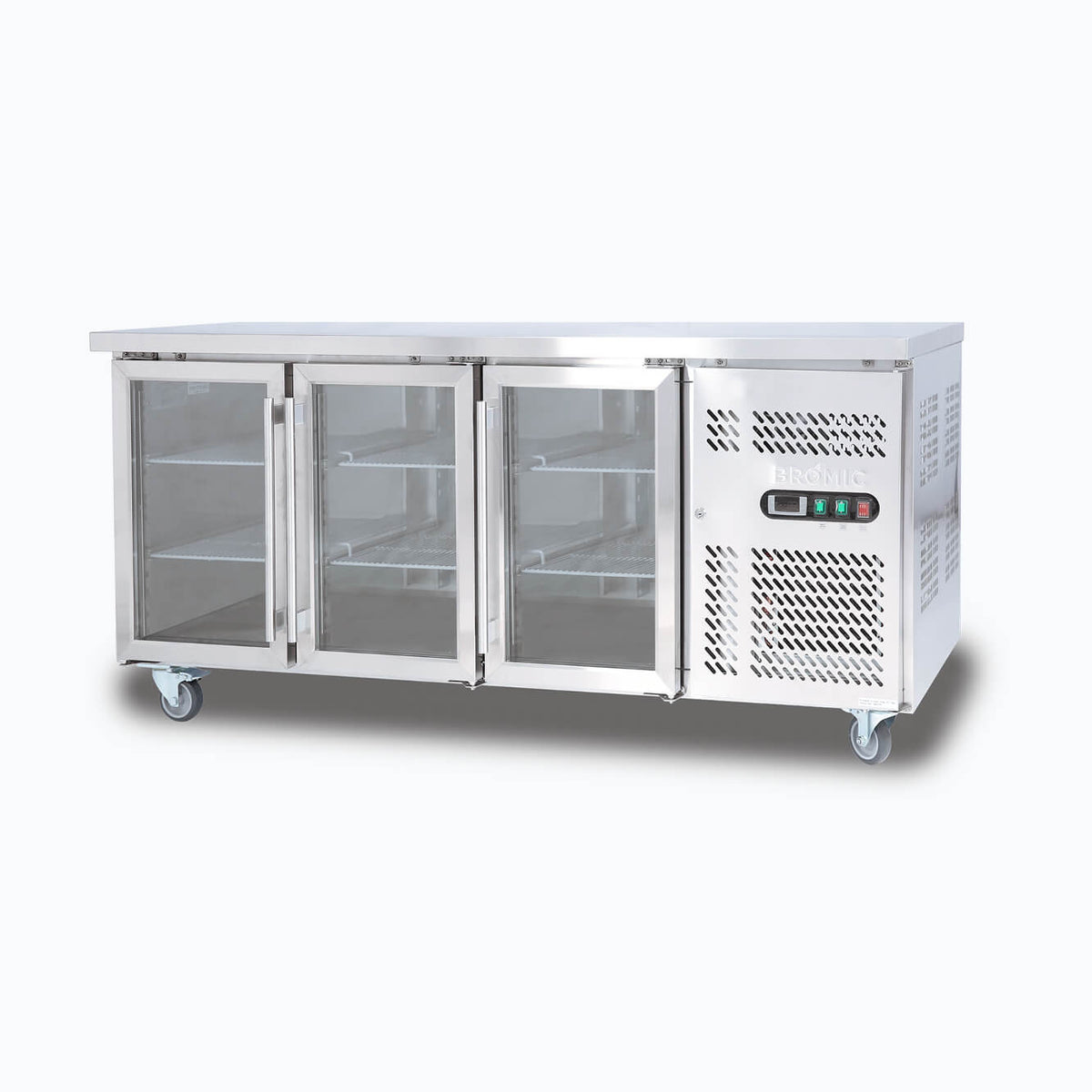 Bromic UBC1795GD-NR - Under Bench Display Fridge 417L, 3 Doors, Glass, 1795mm