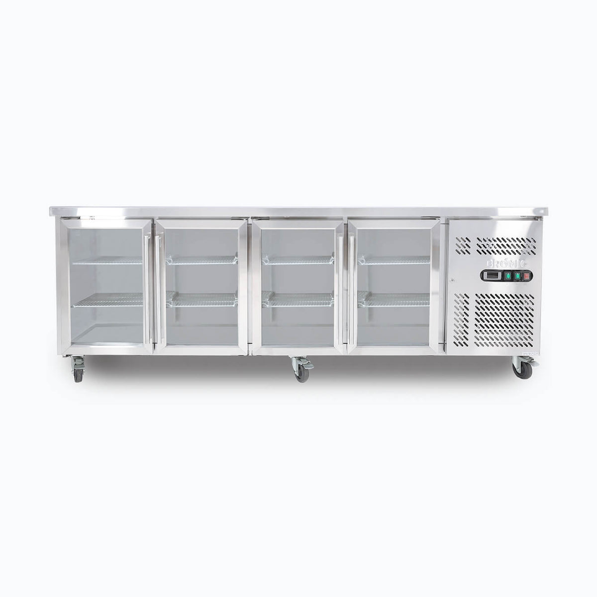 Bromic UBC2230GD-NR - Under Bench Display Fridge 553L, 4 Doors, Glass, 2230mm