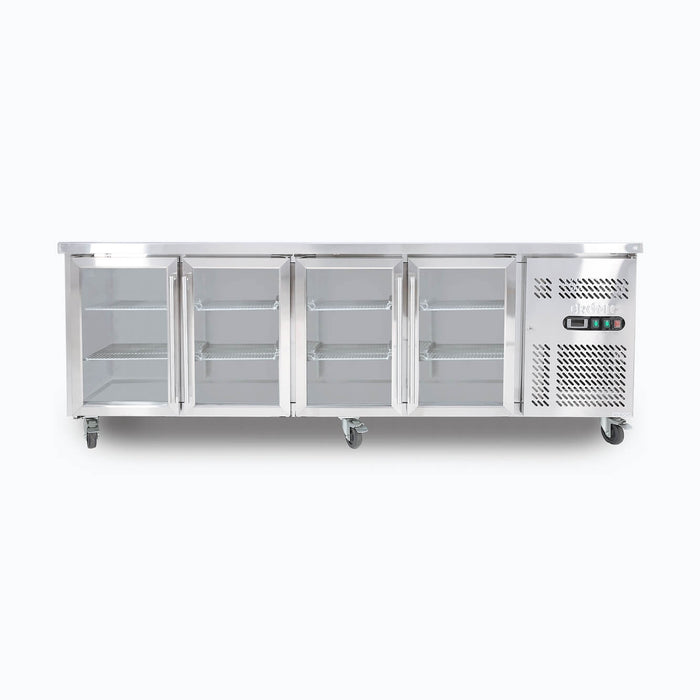 Bromic UBC2230GD-NR - Under Bench Display Fridge 553L, 4 Doors, Glass, 2230mm