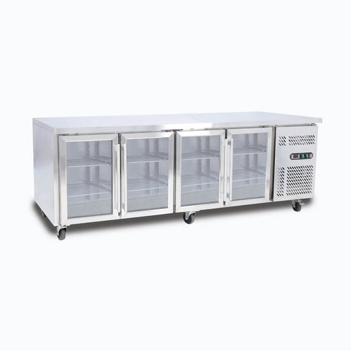 Bromic UBC2230GD-NR - Under Bench Display Fridge 553L, 4 Doors, Glass, 2230mm