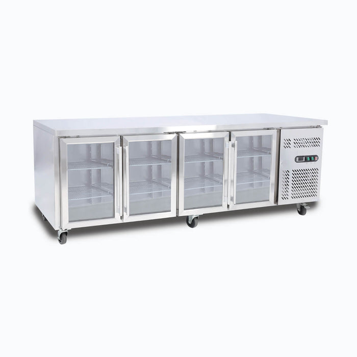 Bromic UBC2230GD-NR - Under Bench Display Fridge 553L, 4 Doors, Glass, 2230mm