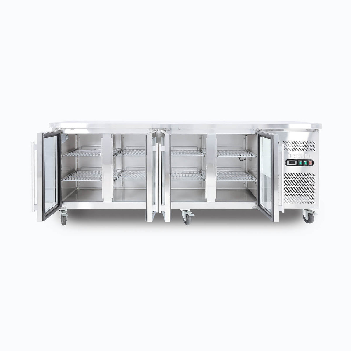 Bromic UBC2230GD-NR - Under Bench Display Fridge 553L, 4 Doors, Glass, 2230mm
