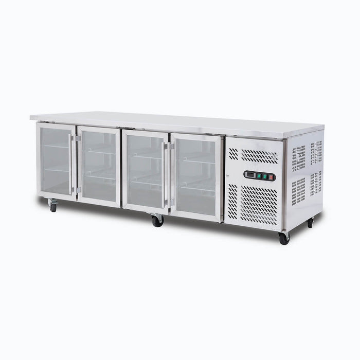 Bromic UBC2230GD-NR - Under Bench Display Fridge 553L, 4 Doors, Glass, 2230mm