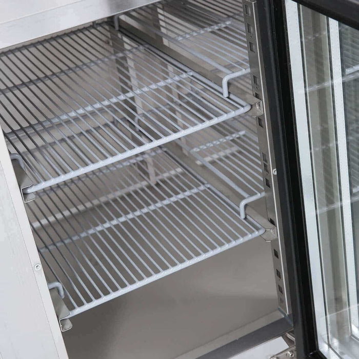 Bromic UBC2230GD-NR - Under Bench Display Fridge 553L, 4 Doors, Glass, 2230mm