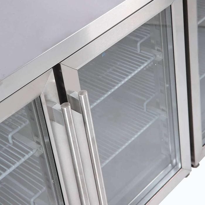 Bromic UBC2230GD-NR - Under Bench Display Fridge 553L, 4 Doors, Glass, 2230mm