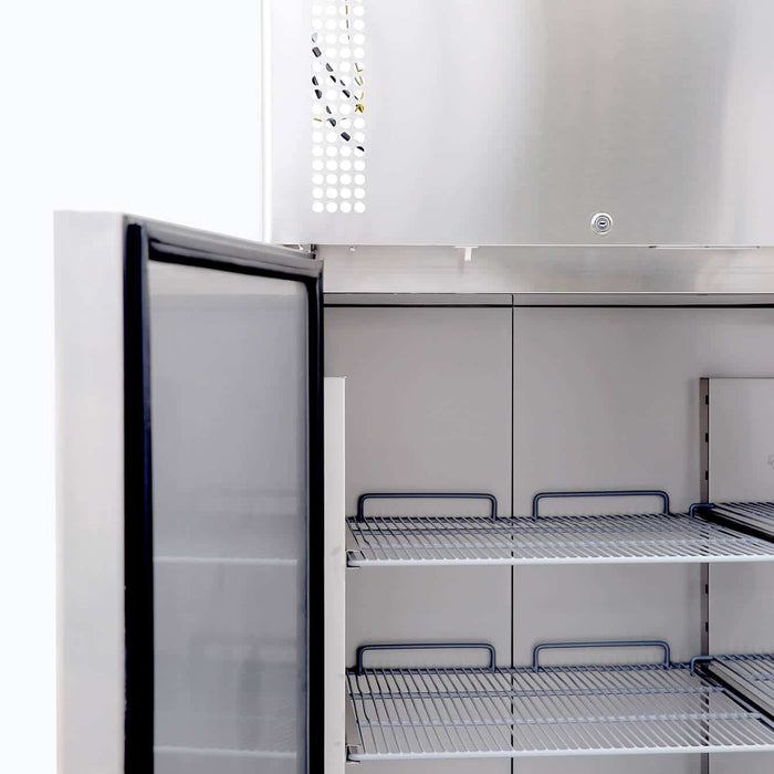 Bromic UC1300SD-NR-1 - Upright Fridge 1300L, 2 Doors, Stainless Steel, 1480mm