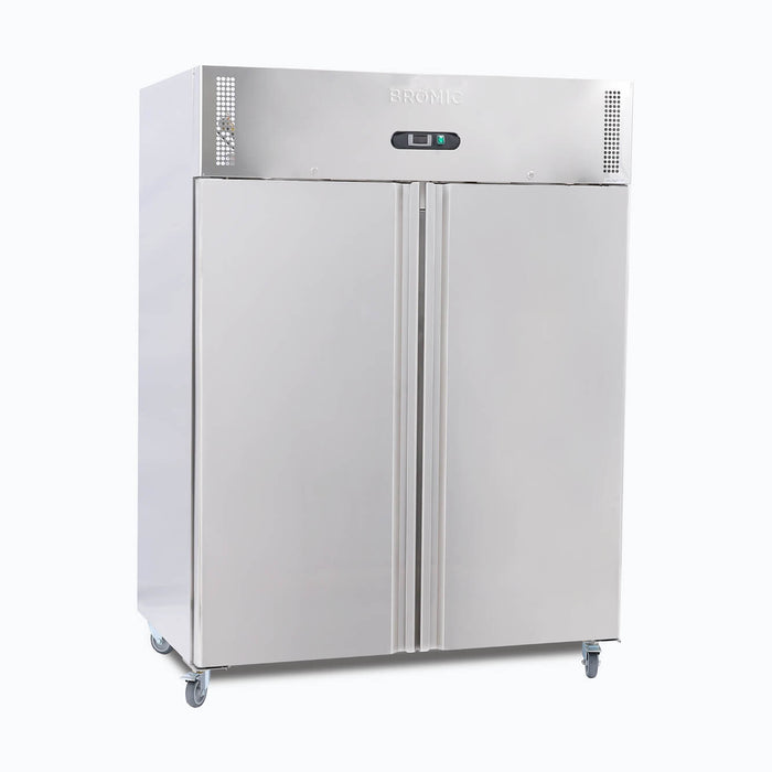 Bromic UC1300SD-NR-1 - Upright Fridge 1300L, 2 Doors, Stainless Steel, 1480mm
