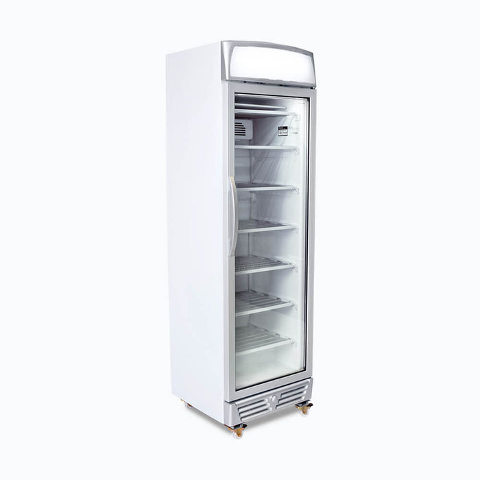 Bromic UF0374LS-NR - Upright Display Freezer 300L, 1 Door, Flat Glass, Lightbox, 595mm