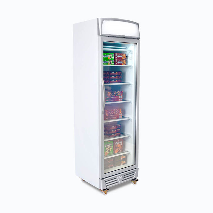 Bromic UF0374LS-NR - Upright Display Freezer 300L, 1 Door, Flat Glass, Lightbox, 595mm