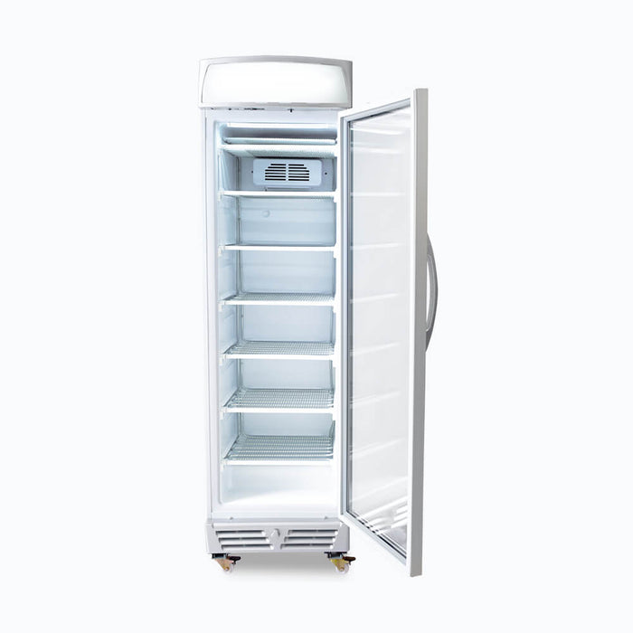 Bromic UF0374LS-NR - Upright Display Freezer 300L, 1 Door, Flat Glass, Lightbox, 595mm