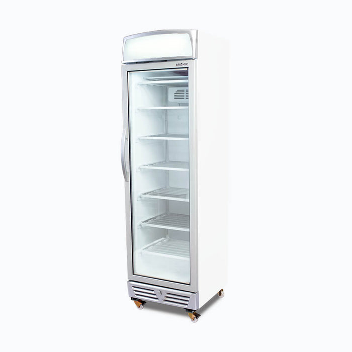 Bromic UF0374LS-NR - Upright Display Freezer 300L, 1 Door, Flat Glass, Lightbox, 595mm