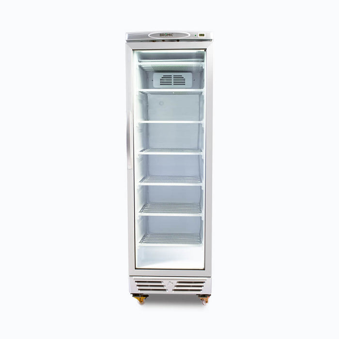 Bromic UF0374S-NR - Upright Display Freezer 300L, 1 Door, Flat Glass, 595mm
