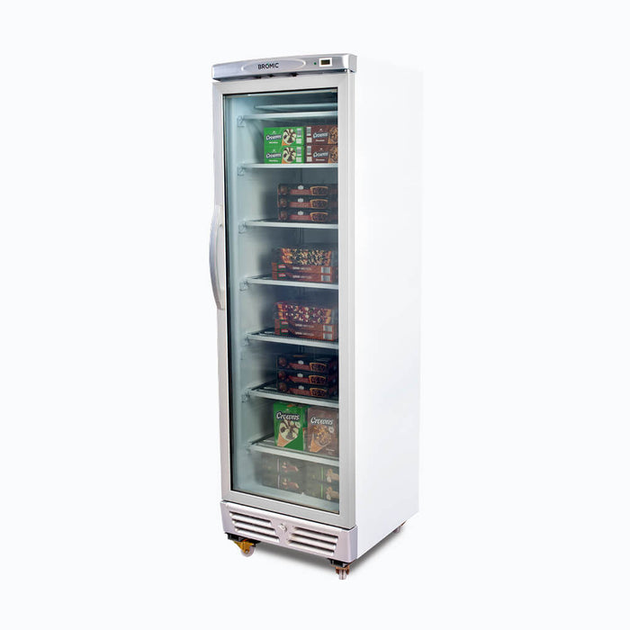 Bromic UF0374S-NR - Upright Display Freezer 300L, 1 Door, Flat Glass, 595mm