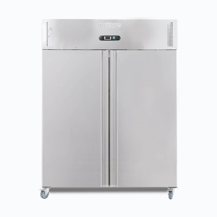 Bromic UF1300SDF-NR-1 - Upright Freezer 1300L, 2 Doors, Stainless Steel, 1480mm