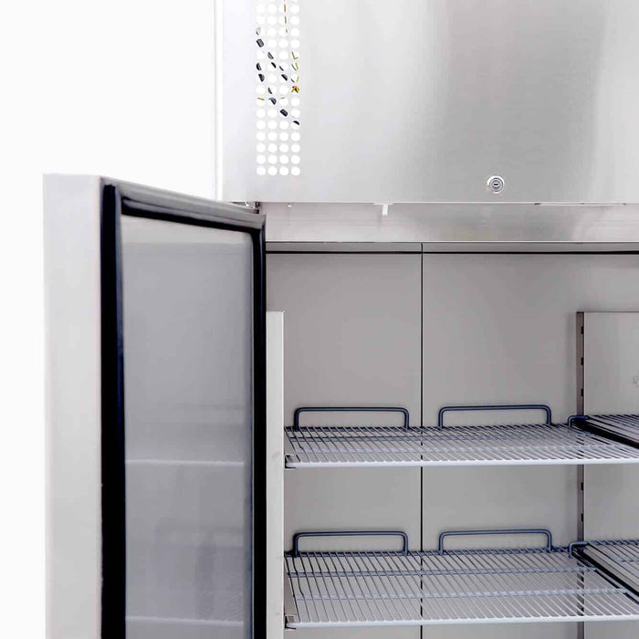 Bromic UF1300SDF-NR-1 - Upright Freezer 1300L, 2 Doors, Stainless Steel, 1480mm