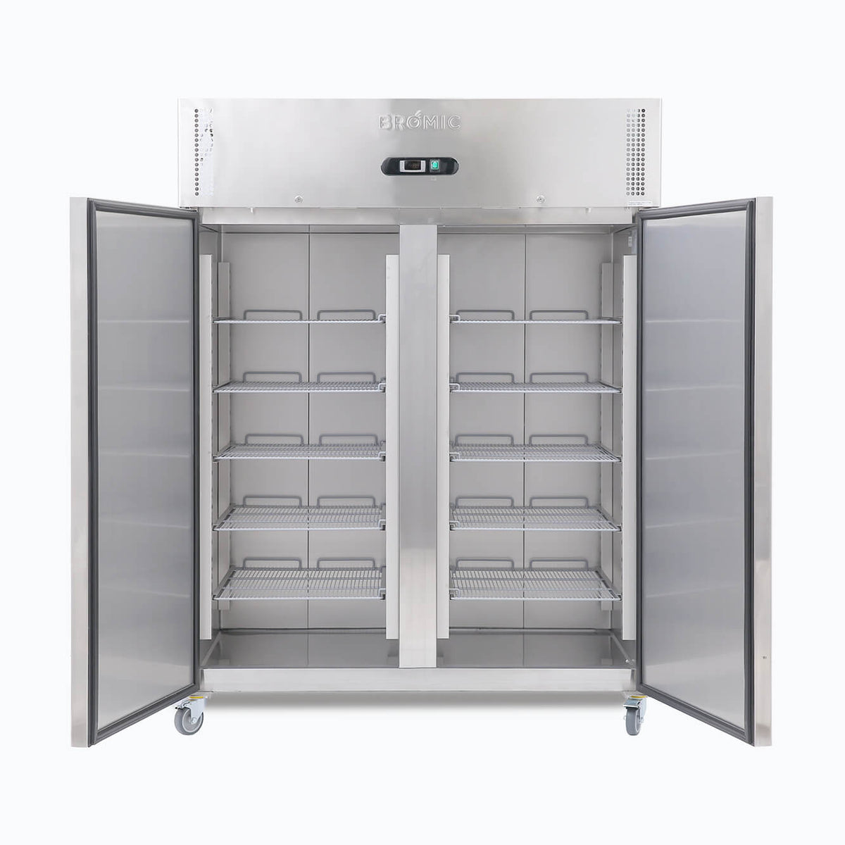 Bromic UF1300SDF-NR-1 - Upright Freezer 1300L, 2 Doors, Stainless Steel, 1480mm