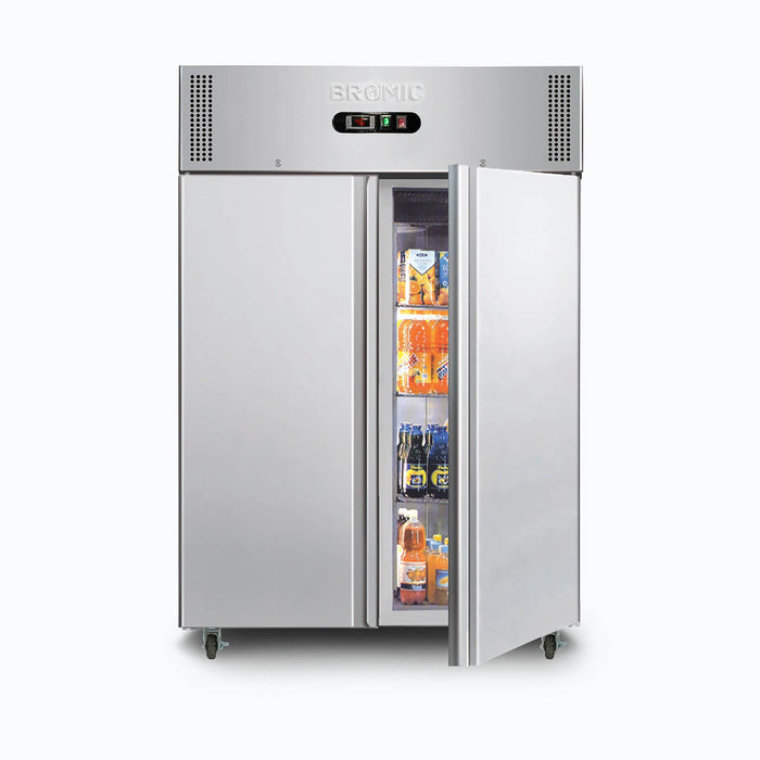 Bromic UF1300SDF-NR-1 - Upright Freezer 1300L, 2 Doors, Stainless Steel, 1480mm