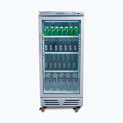 Bromic GM0220-NR - Upright Display Fridge 215L, 1 Door, Flat Glass, 595mm