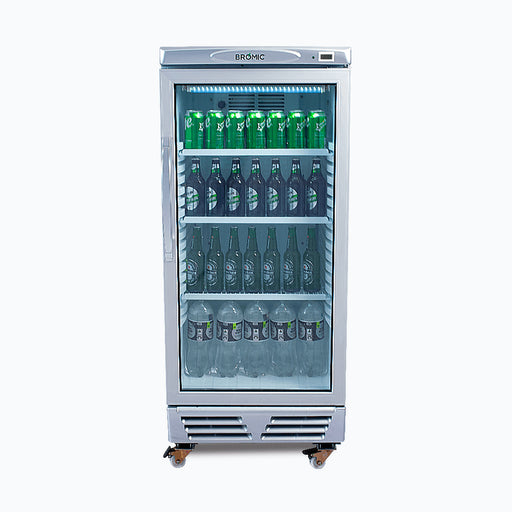 Bromic GM0220-NR - Upright Display Fridge 215L, 1 Door, Flat Glass, 595mm
